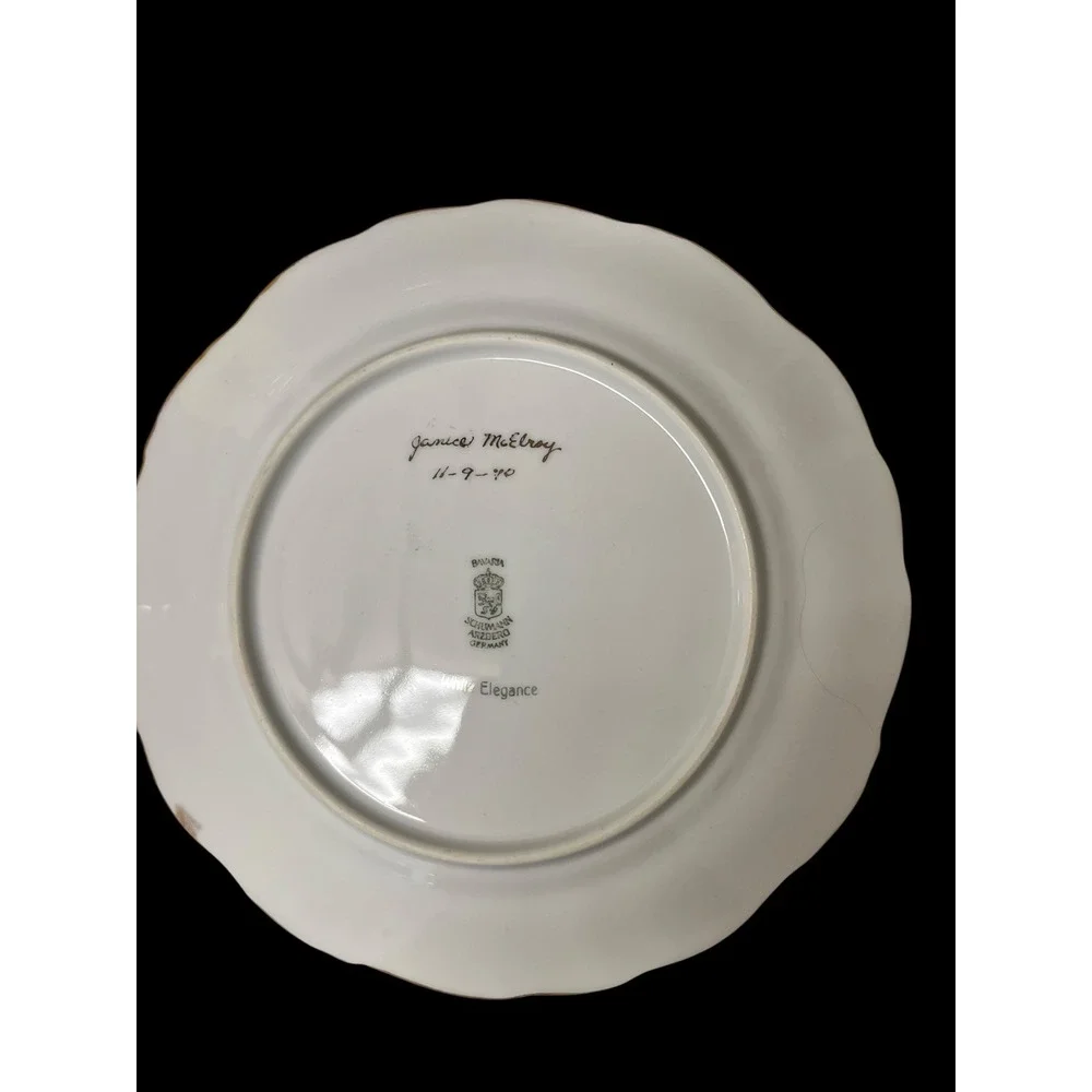 Schumann Arzberg Bavaria White Elegance Gold Monogram M Bread Plates Set of 5 - Picture 16 of 16
